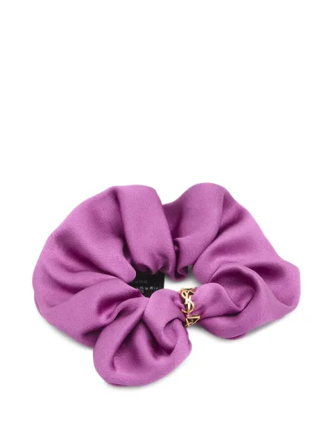 Saint Laurent twisted cassandre ring-detail silk scrunchie