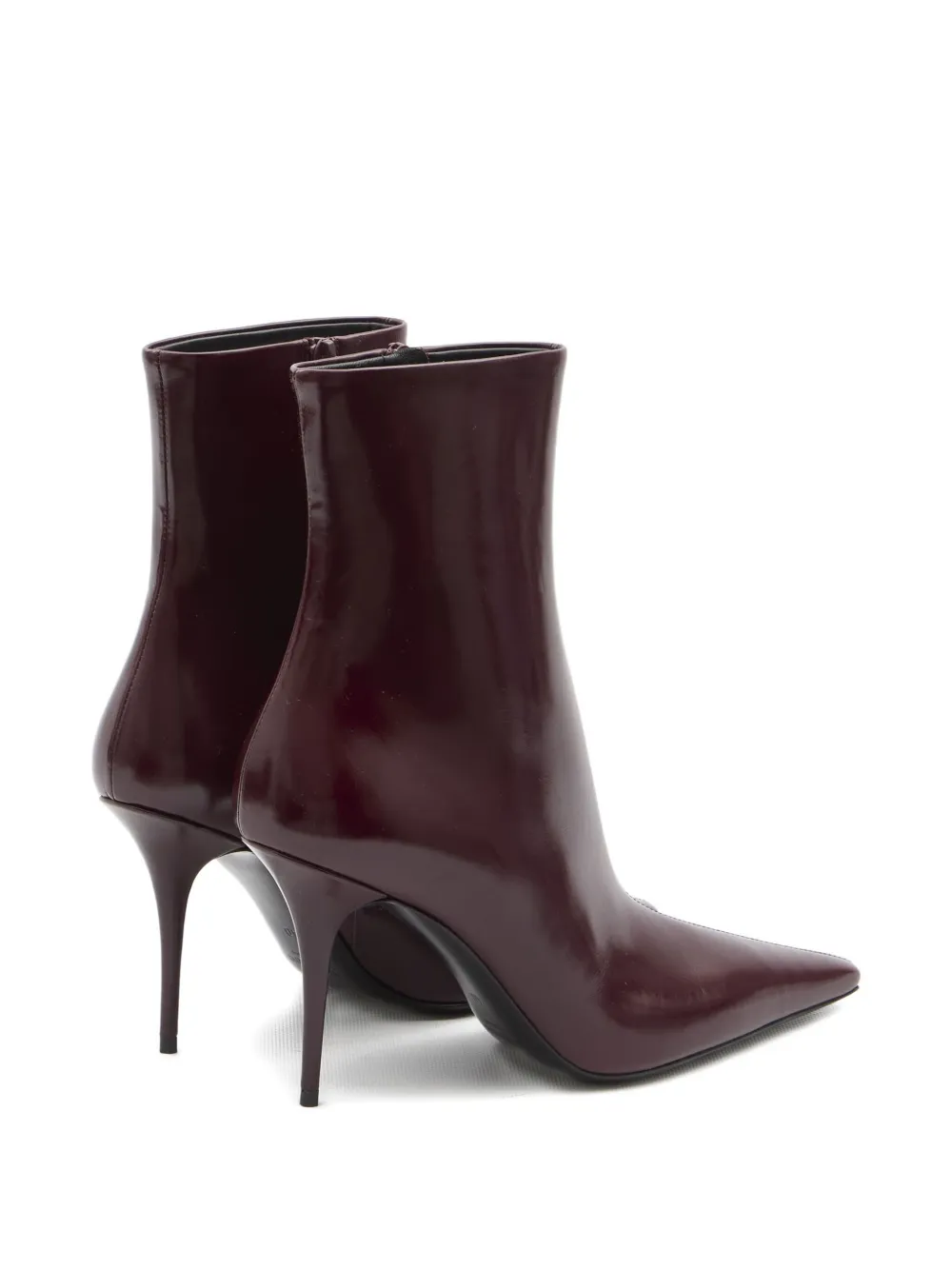 Saint Laurent 90mm Ashley Pointed-toe Ankle Boots In Brown