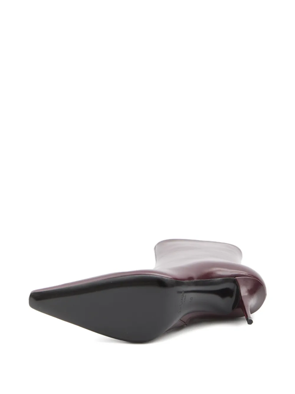 Saint Laurent 90mm Ashley Pointed-toe Ankle Boots In Brown