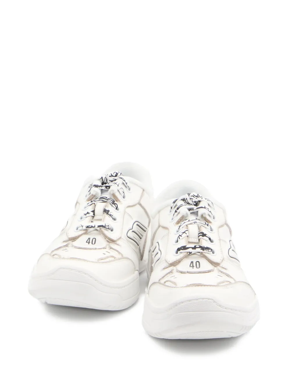 Balenciaga Women Hamptons Worn-out Sneakers In White