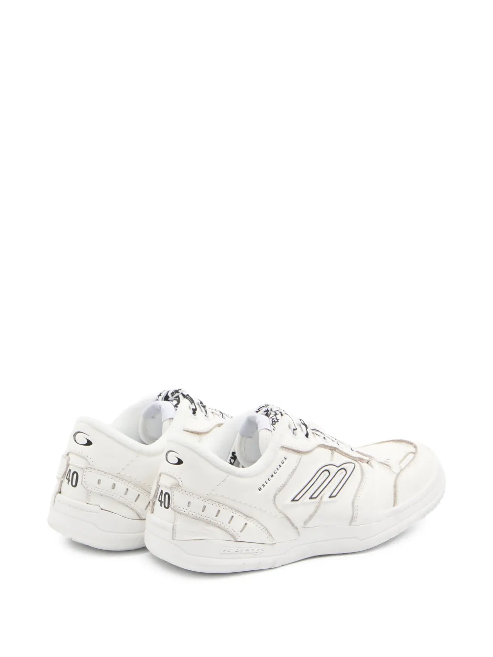 Balenciaga Women Hamptons Worn-out Sneakers In White