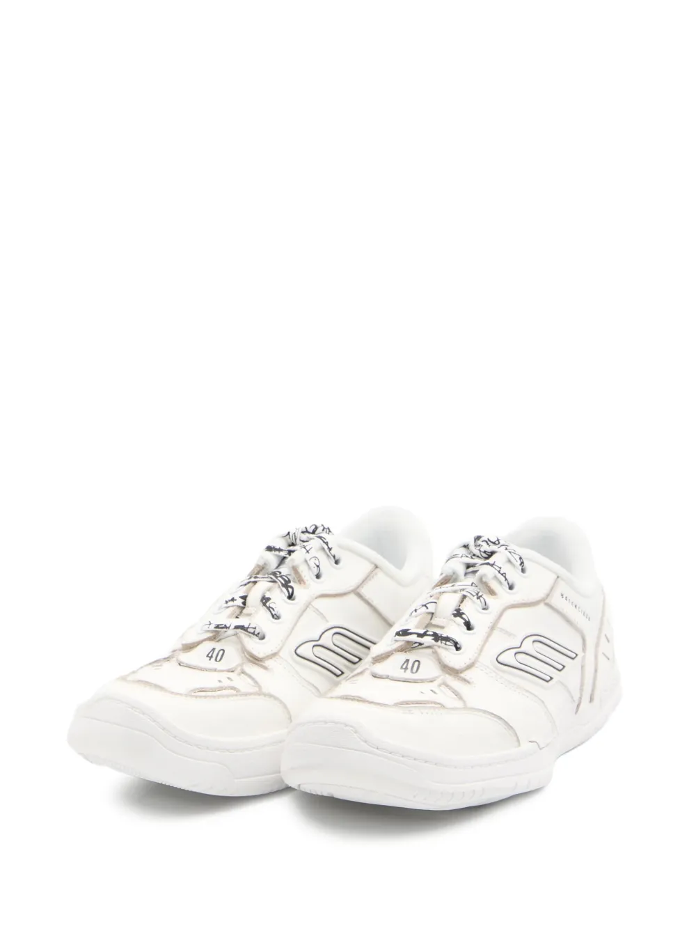 Balenciaga Women Hamptons Worn-out Sneakers In White
