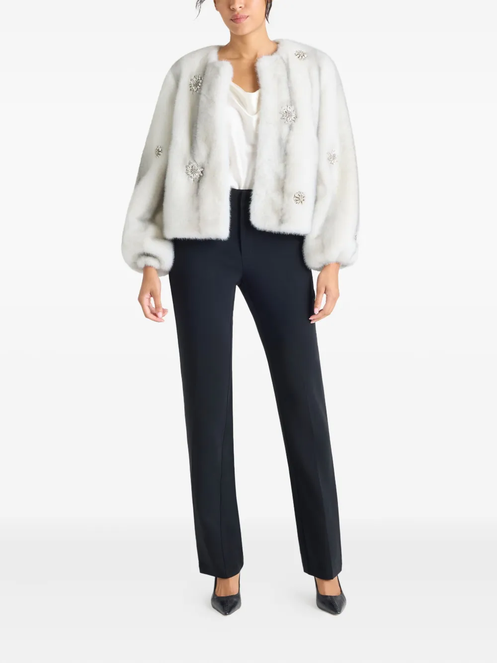 Cinq À Sept Benson Embellished Jacket In White