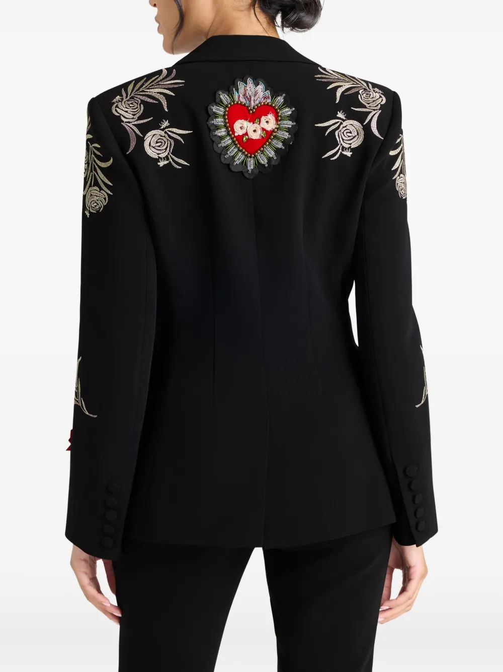 Cinq A Sept Cheyenne blazer met geborduurde roos Zwart