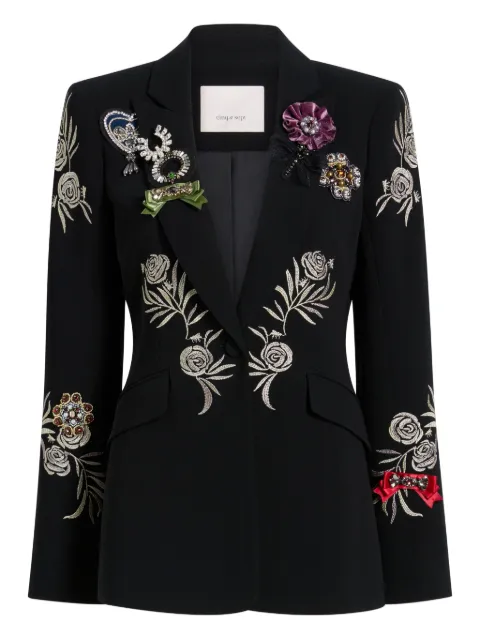 Cinq A Sept Cheyenne rose-embroidered blazer