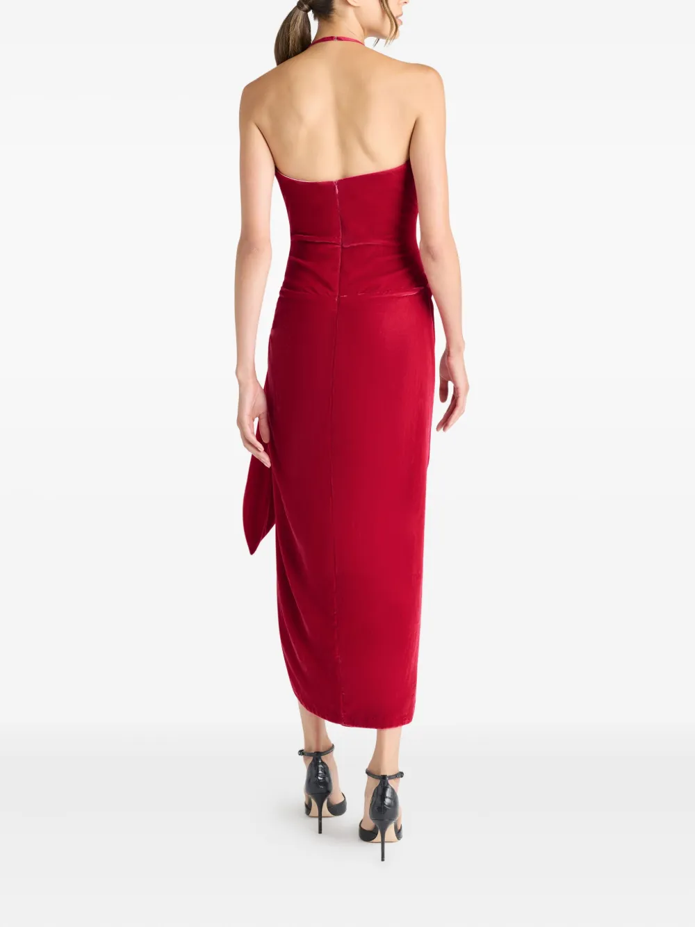 Cinq A Sept Noah gedrapeerde midi-jurk Rood