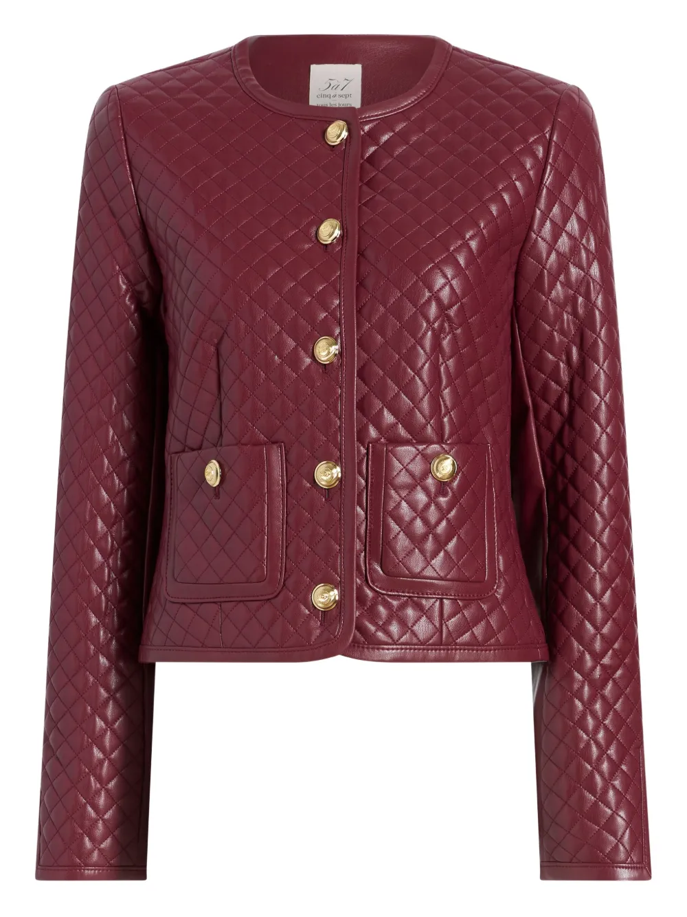 Cinq À Sept Brooke Quilted Button Jacket In Red
