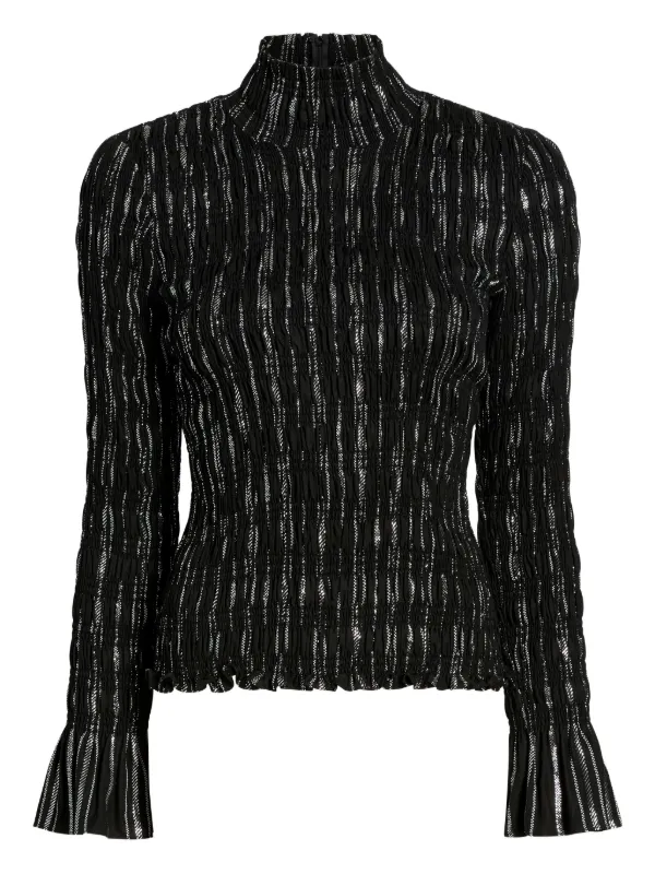ミンクボールトップ Cinq A Sept Cooper Ruffled Top | Black | FARFETCH ZA