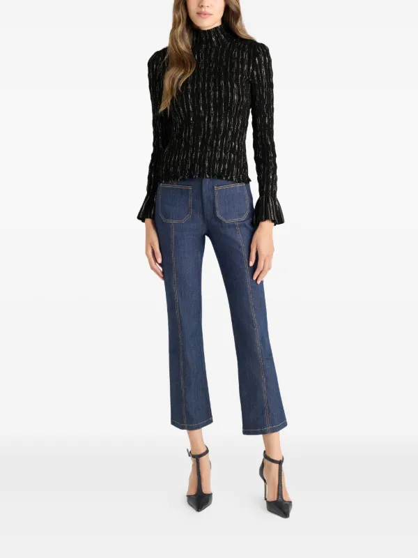 ミンクボールトップ Cinq A Sept Cooper Ruffled Top | Black | FARFETCH ZA