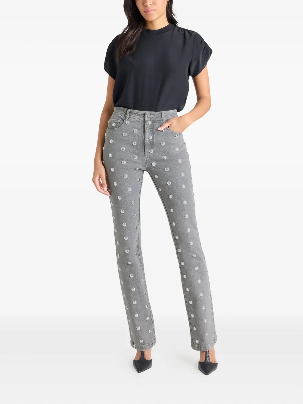 Cinq A Sept Sammy jeans met studs - Grijs