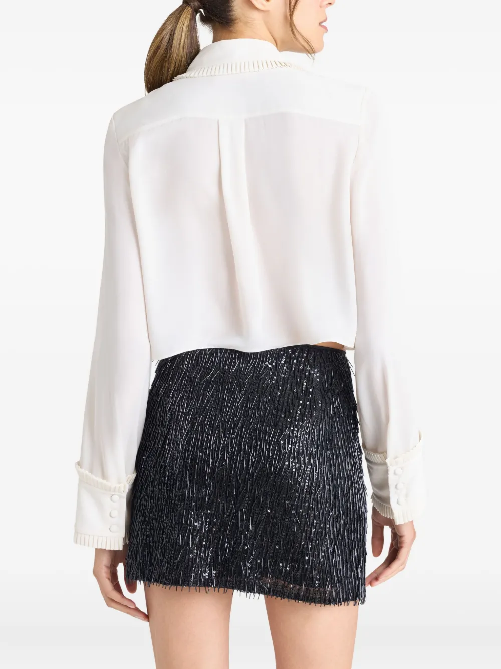 Cinq A Sept Zaida top met ruches Wit