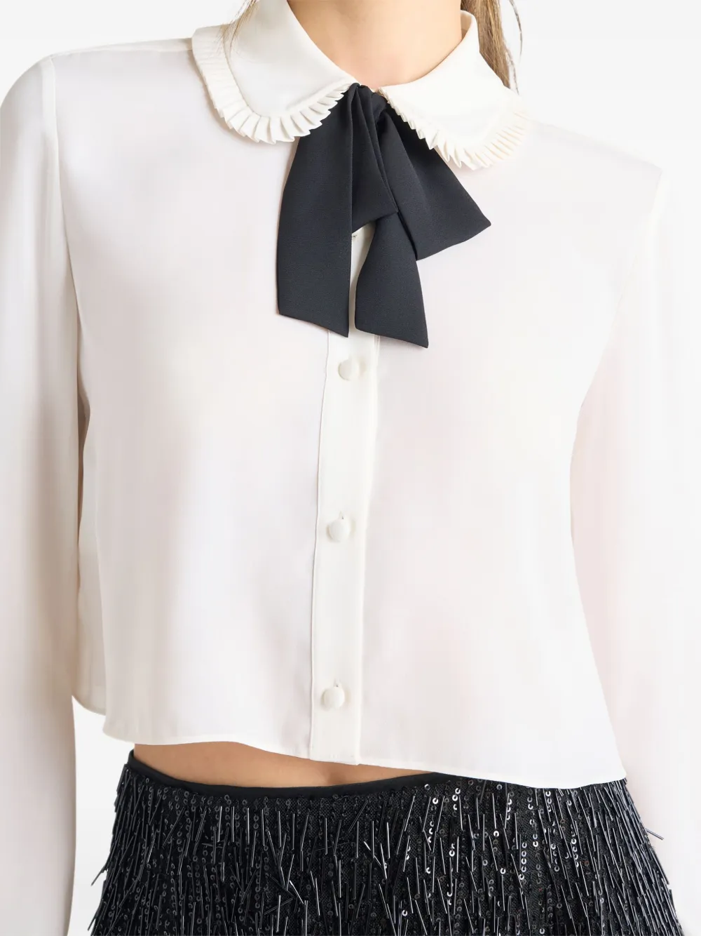 Cinq A Sept Zaida top met ruches Wit