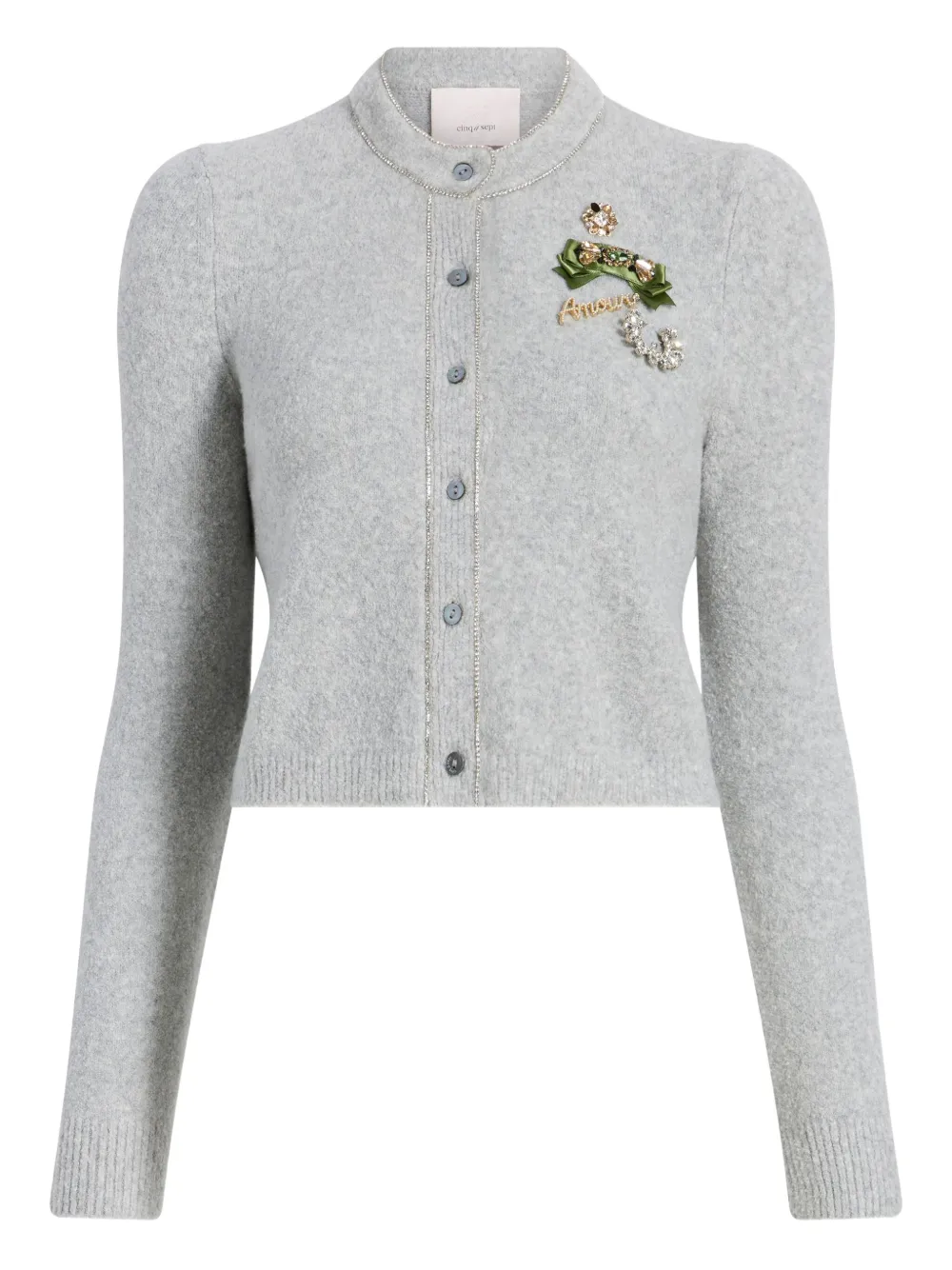 Cinq À Sept Cinq A Sept Allura Embellished Cardigan In Gray