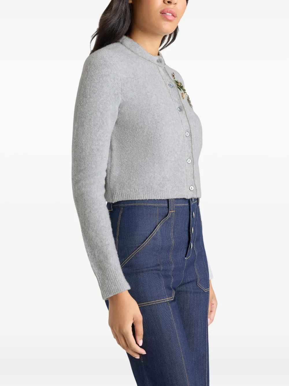 Cinq À Sept Cinq A Sept Allura Embellished Cardigan In Gray
