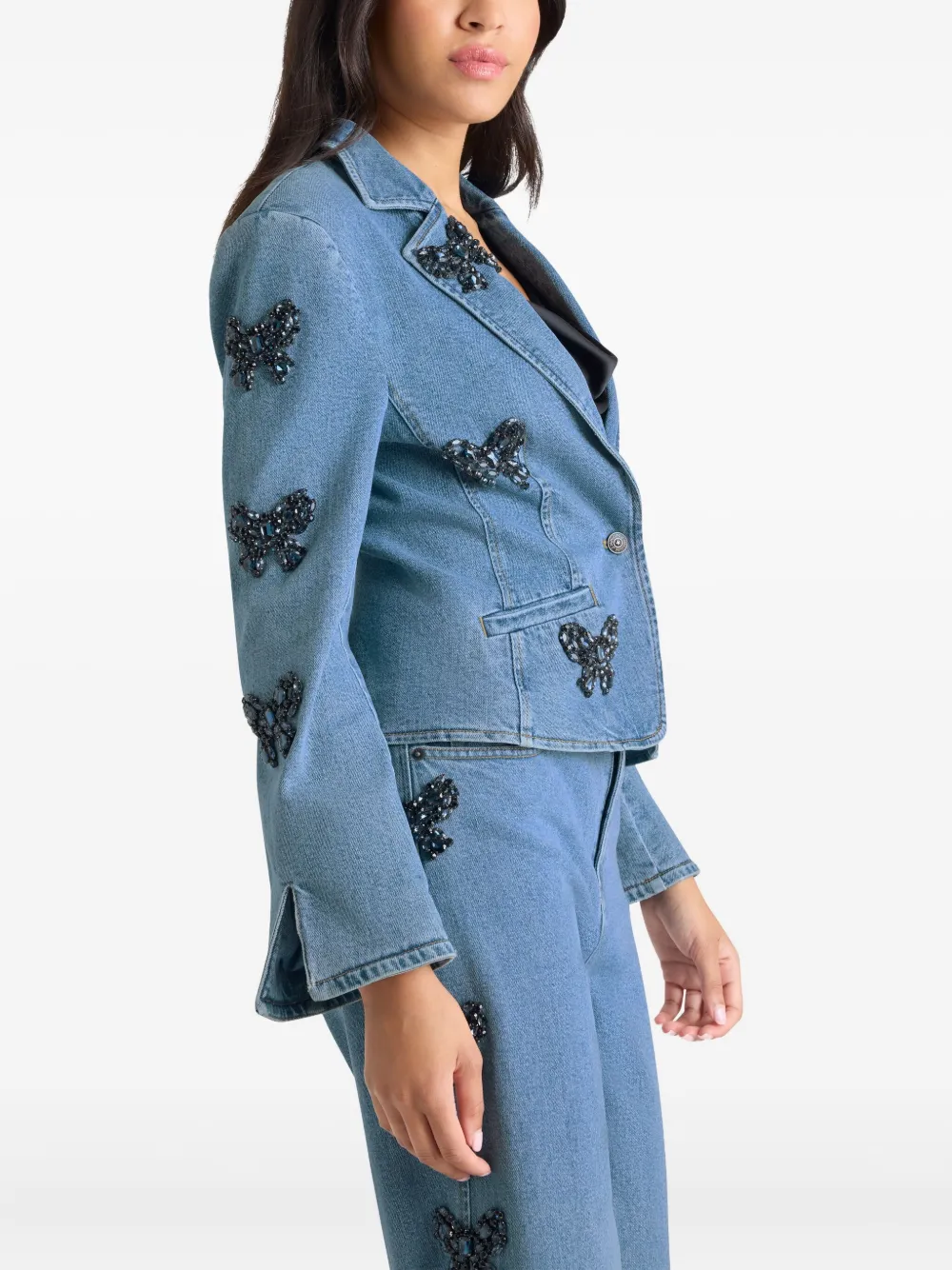 Cinq À Sept Le Petit Khloe Bow-detail Long-sleeve Blazer In Blue
