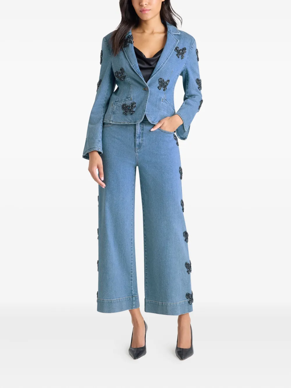 Cinq À Sept Le Petit Khloe Bow-detail Long-sleeve Blazer In Blue