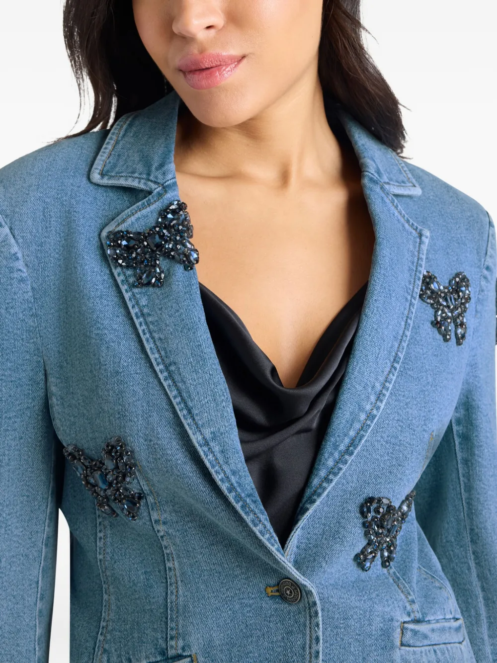 Cinq À Sept Le Petit Khloe Bow-detail Long-sleeve Blazer In Blue