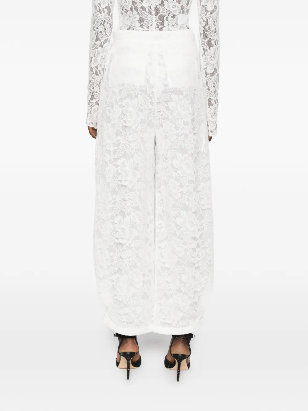 Rowen Rose Broek met bloemenprint Wit