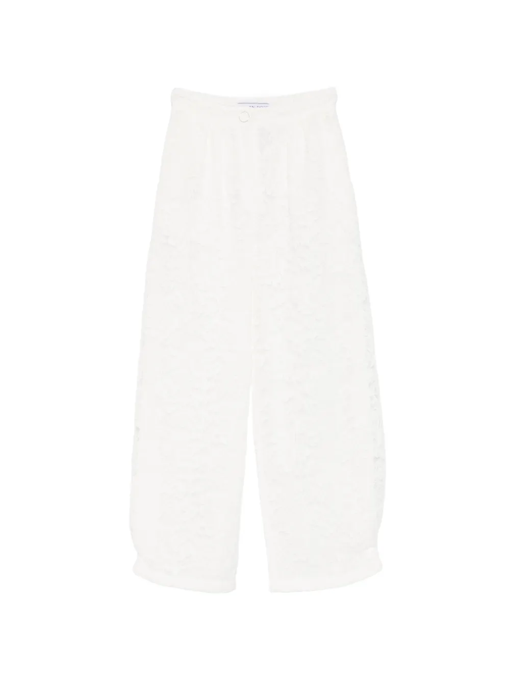 Rowen Rose floral-print high-waist trousers - Bianco