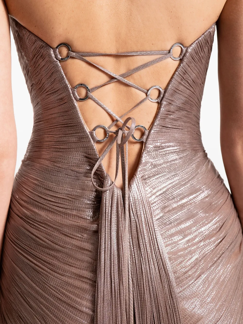 Maria Lucia Hohan Alessandra Strapless Maxi Dress In Brown