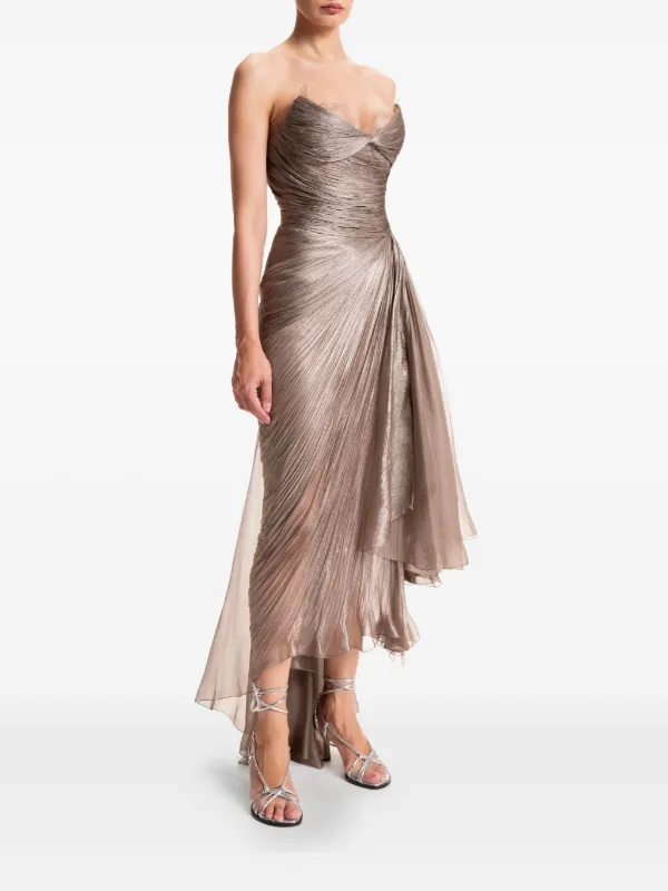 strapless open back dress Sleeveless Wrap Effect Midi Dress | Sheath Dress main image 1