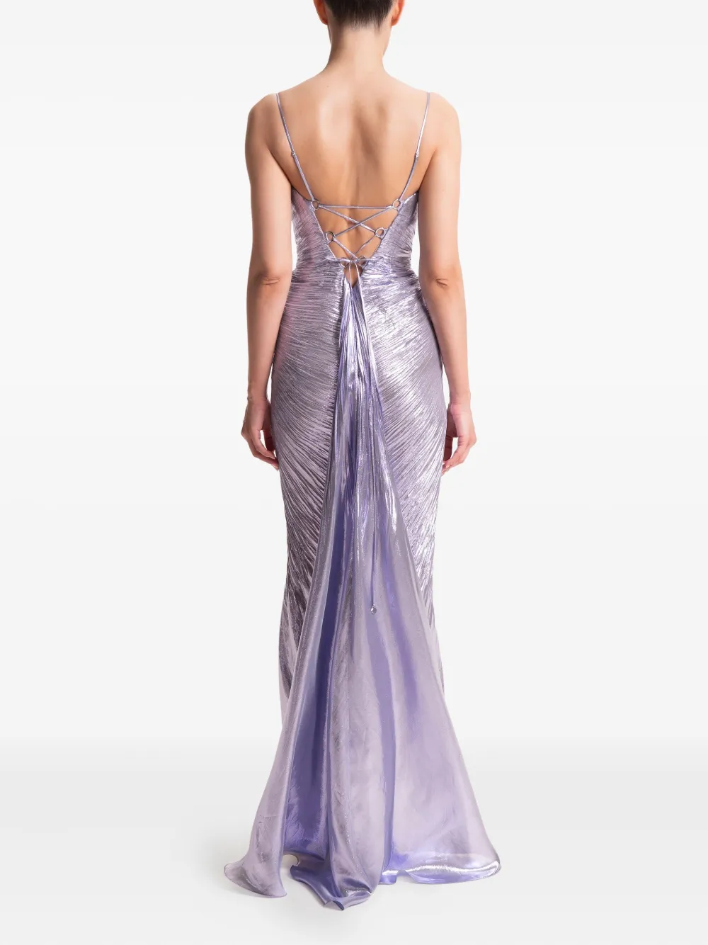 Maria Lucia Hohan Sara maxi-jurk met metallic-effect Paars