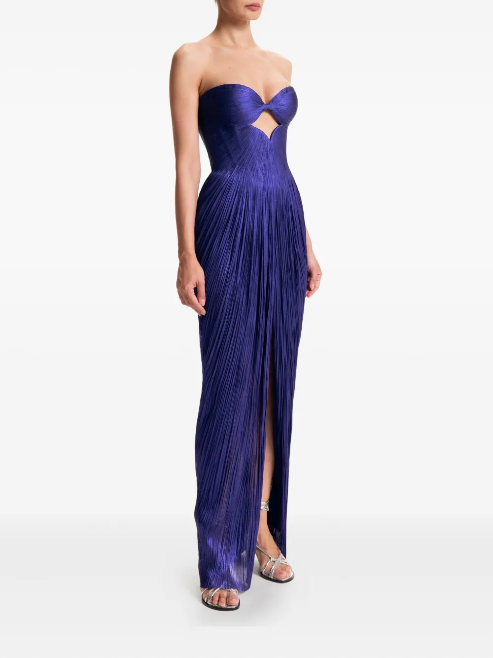 Maria Lucia Hohan Stephanie Cut-out Lace-up Dress In Purple