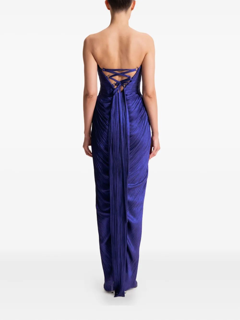 Maria Lucia Hohan Stephanie Cut-out Lace-up Dress In Purple