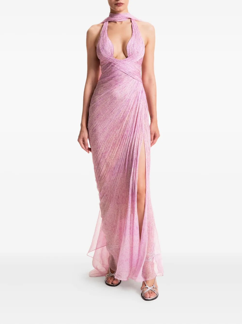 Maria Lucia Hohan Milagros maxi-jurk met halternek - Roze