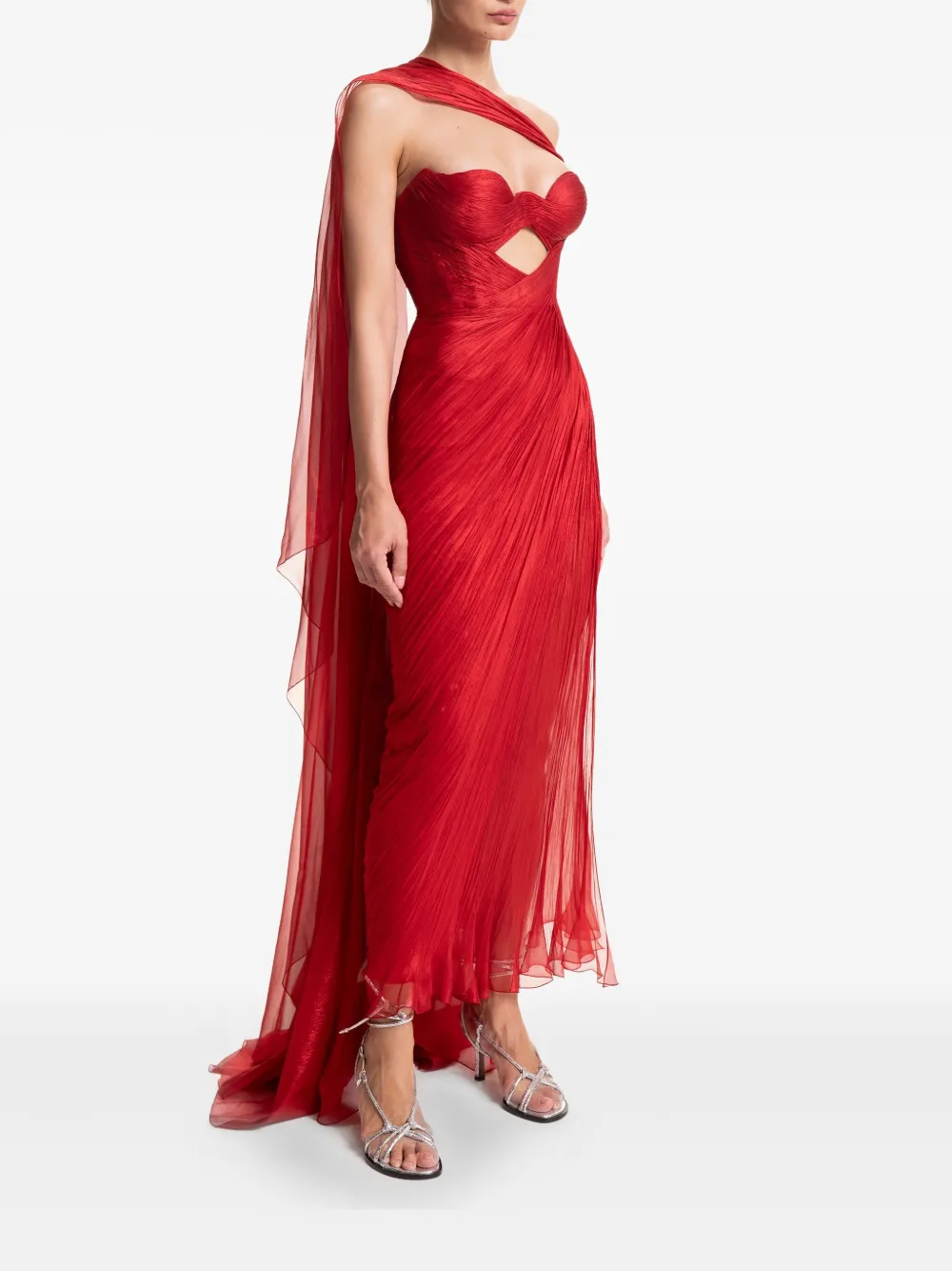  Maria Lucia Hohan Yasmine Cut-out Draped Gown - Red 