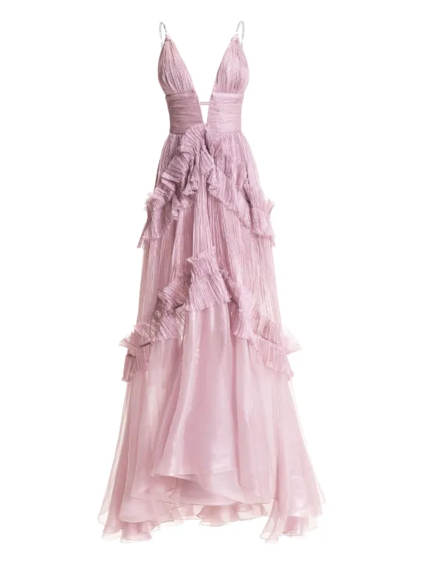Maria Lucia Hohan Yarinna Ruffled Asymmetrical Dress | Pink | FARFETCH