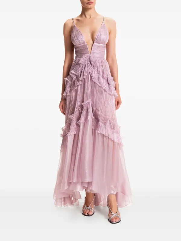 pink dress asymmetrical Marlee Asymmetrical Slinky Maxi Dress / Ombre Pink | MESHKI