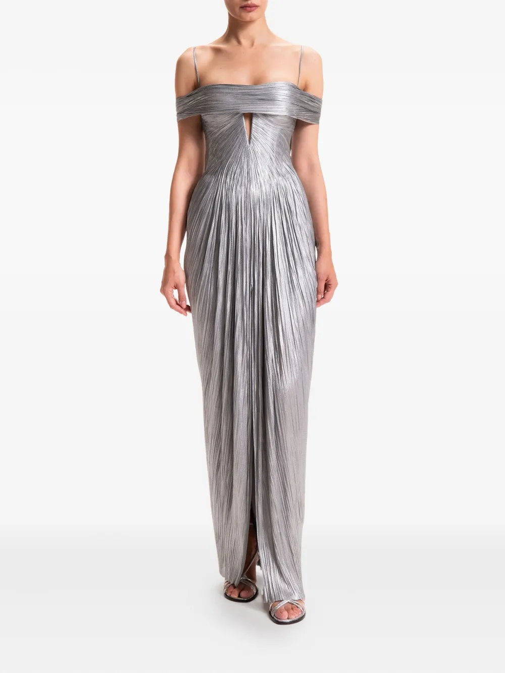 Maria Lucia Hohan Tonia maxi-jurk met pliss&eacute;-effect - Zilver