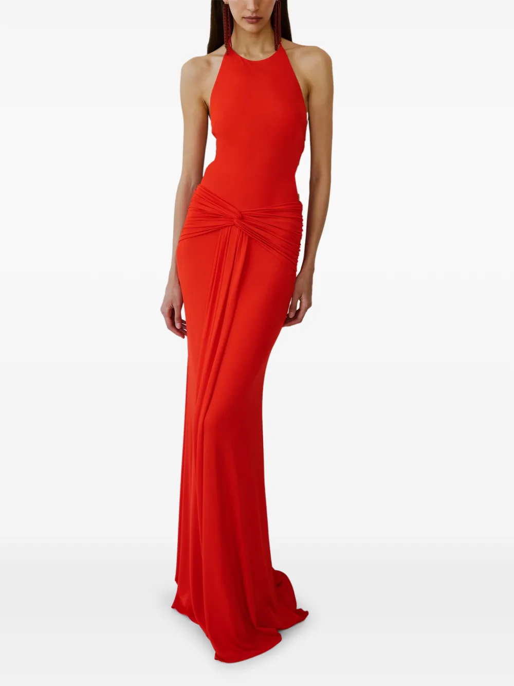 The New Arrivals Ilkyaz Ozel Euphorie maxi-jurk met geknoopt detail - Rood