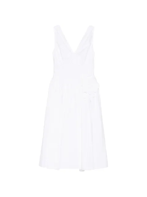 Prada V-neck floral midi dress