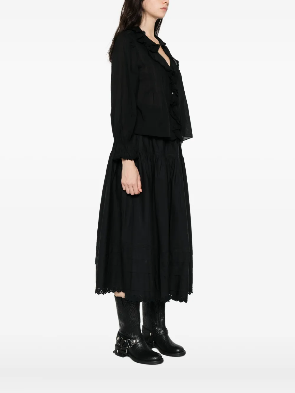 Doen Hardy Long Sleeve Blouse In Black
