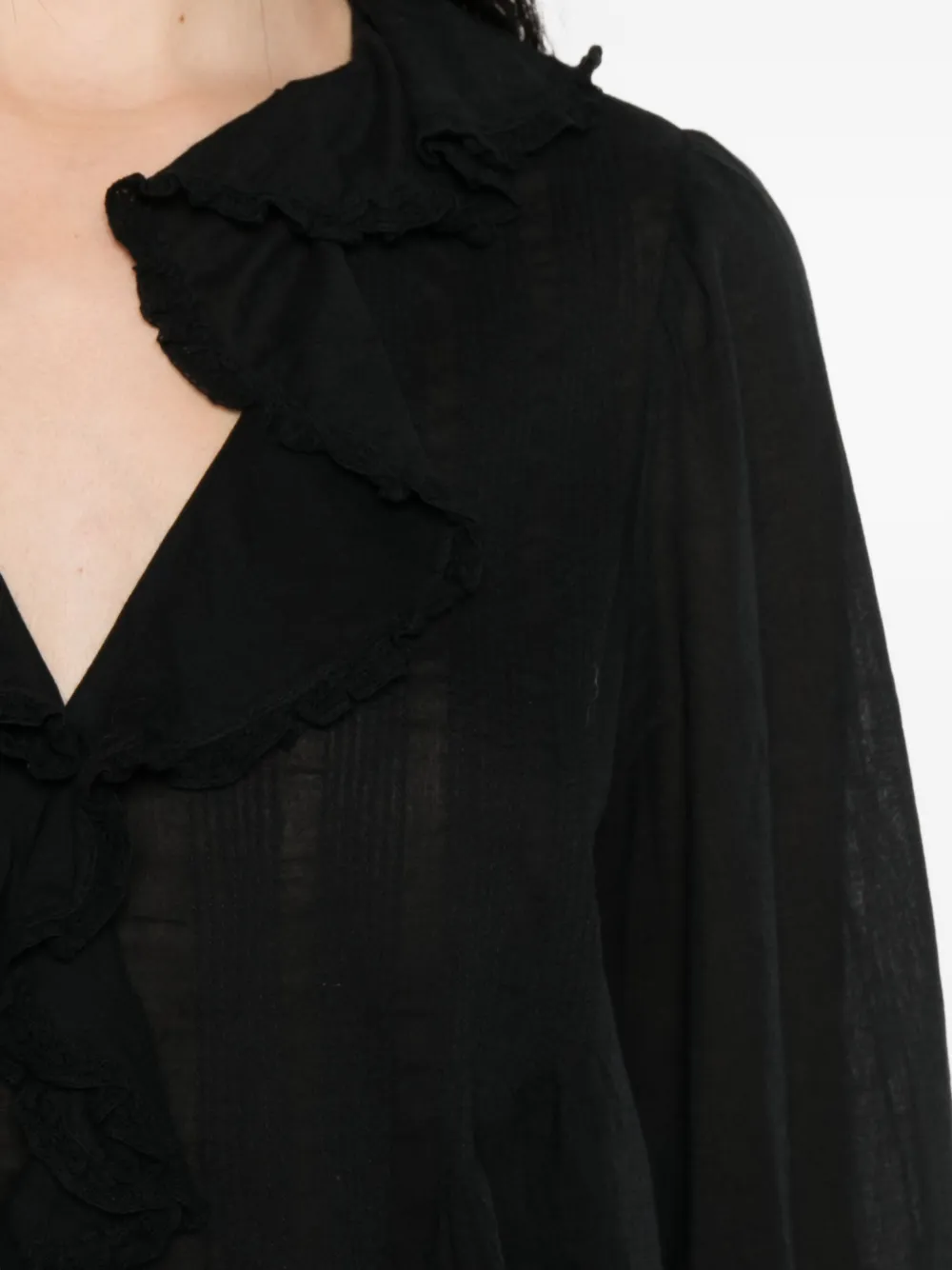 Doen Hardy Long Sleeve Blouse In Black