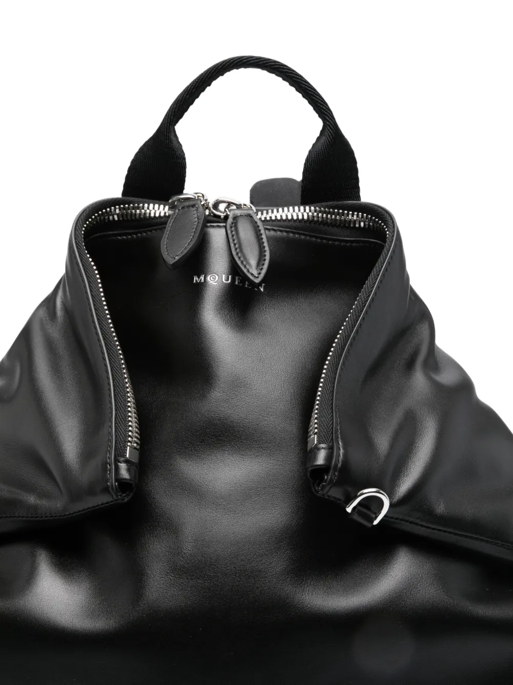 Alexander McQueen Manta leren rugzak Zwart