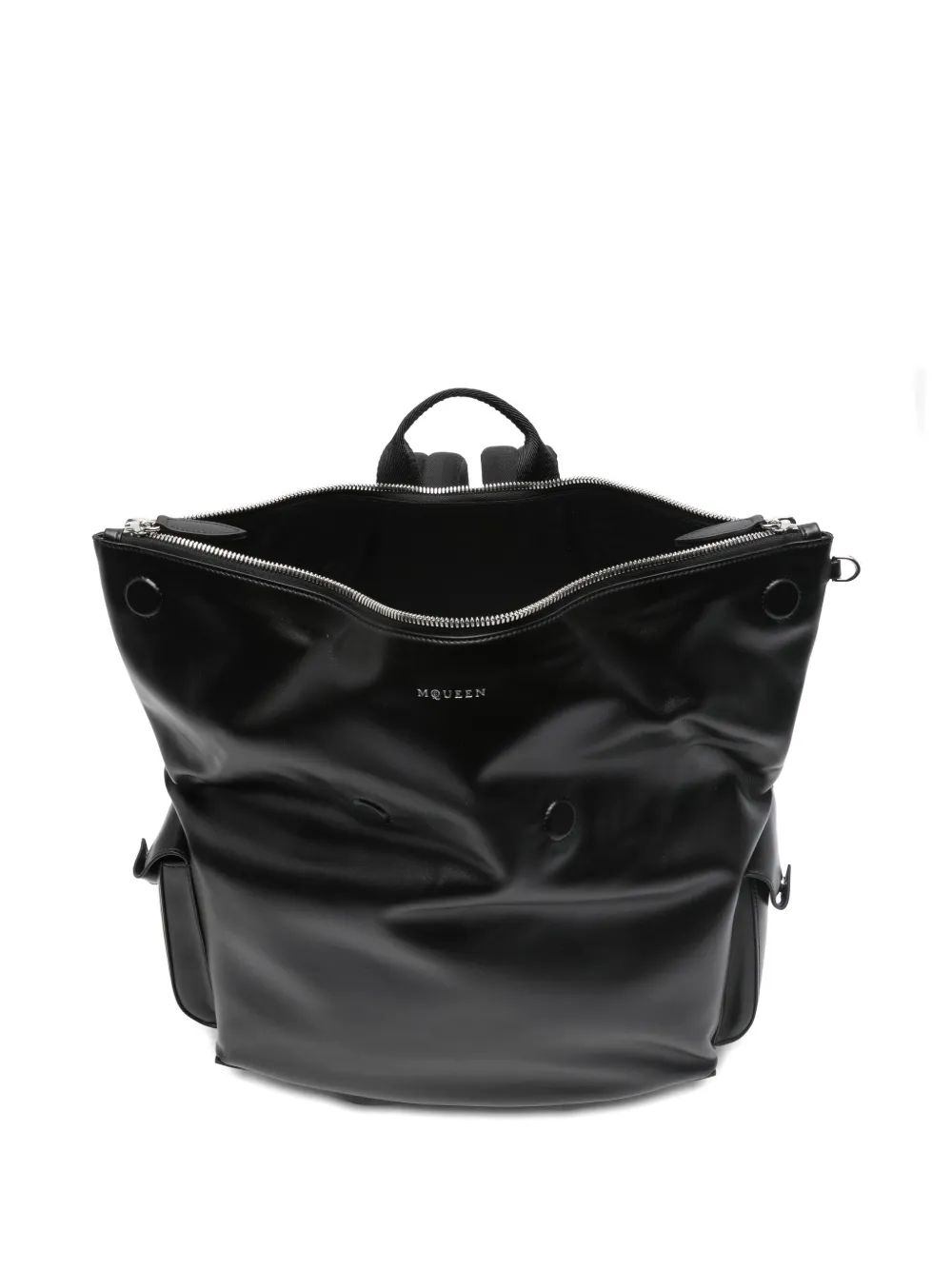 Alexander McQueen Manta leren rugzak Zwart
