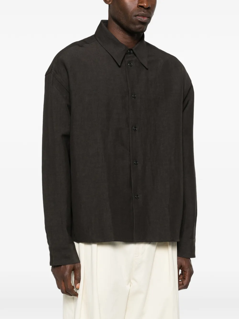  Studio Nicholson Camicia A Maniche Lunghe - Marrone 