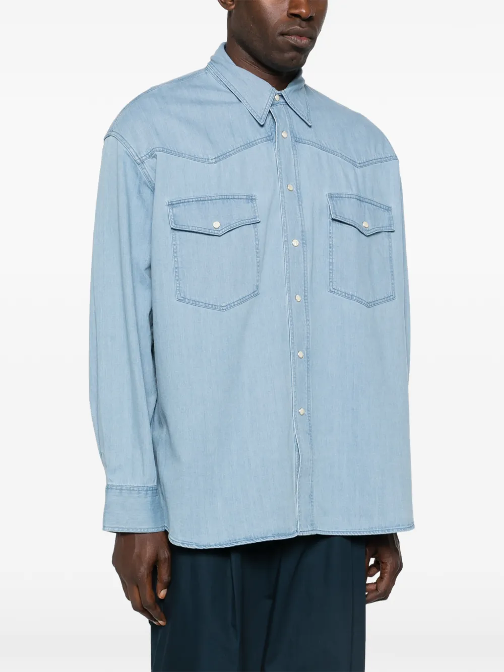  Studio Nicholson Flap-pocket Shirt - Blue 