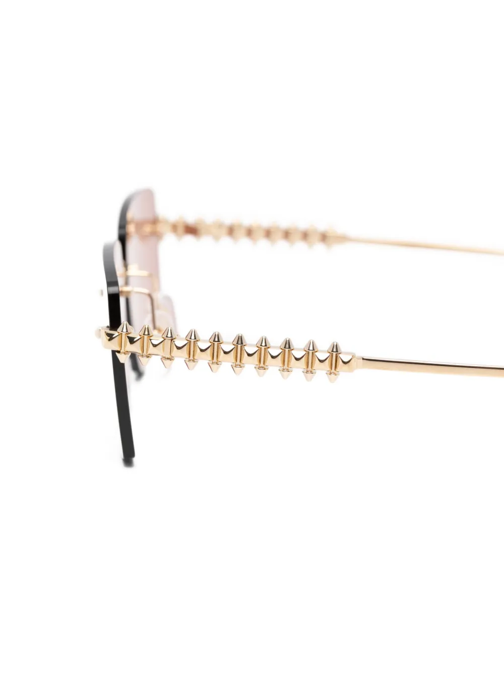 Cartier Eyewear Zonnebril met rechthoekig montuur Goud