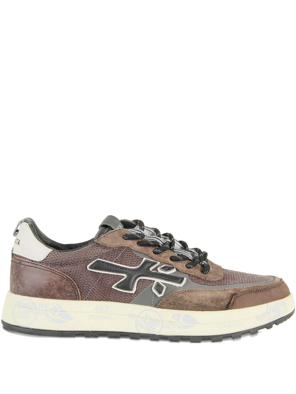 Premiata Nous sneakers met vlakken Bruin