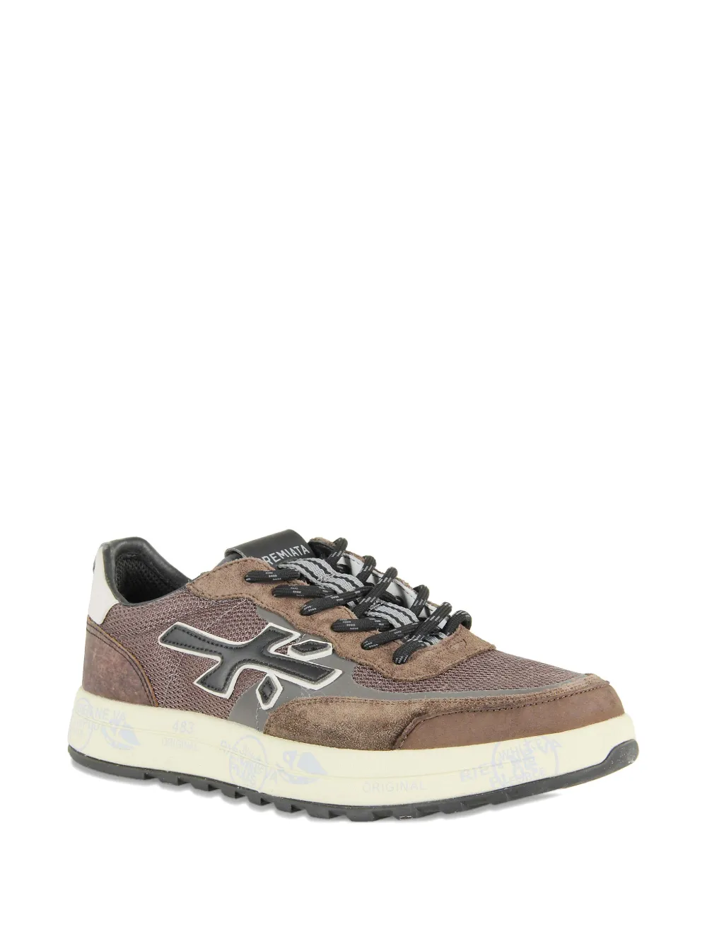 Premiata Nous sneakers met vlakken Bruin