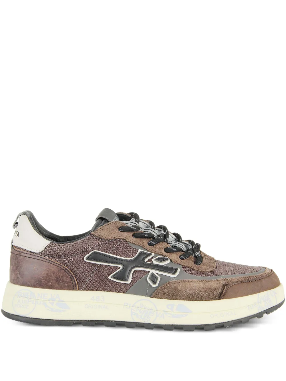 Premiata Nous sneakers met vlakken Bruin