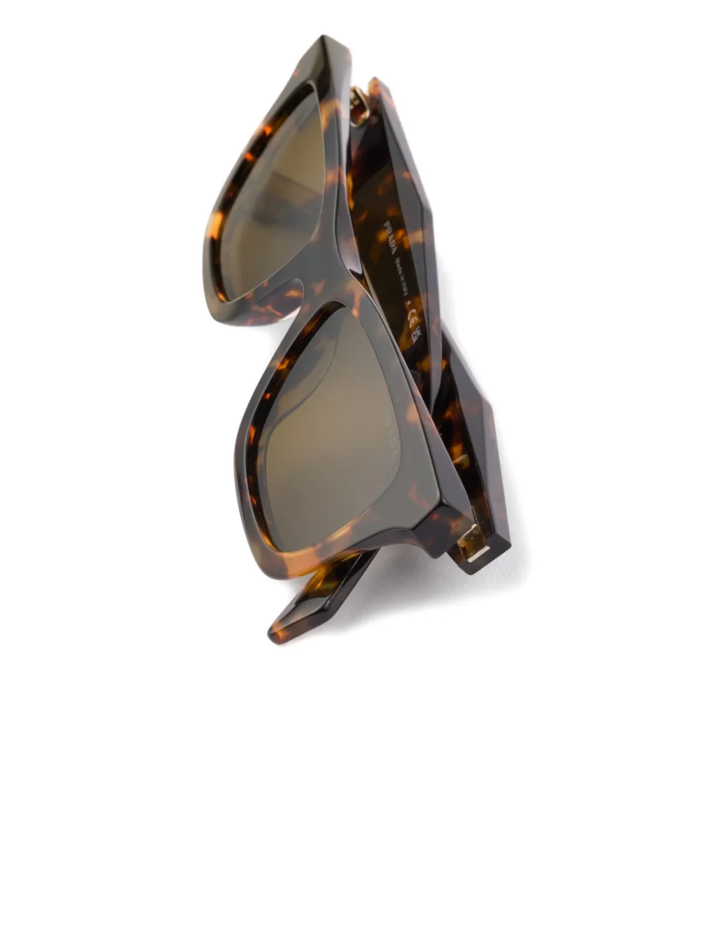 Prada Eyewear Zonnebril met rechthoekig montuur Bruin