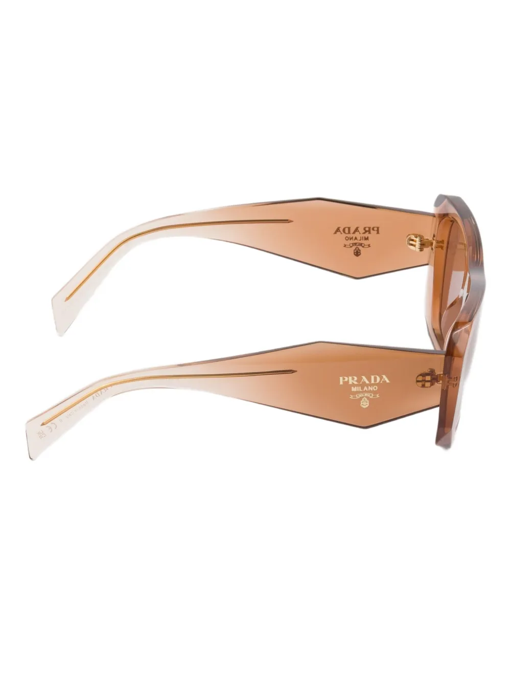 Prada Eyewear Zonnebril met rechthoekig montuur Bruin
