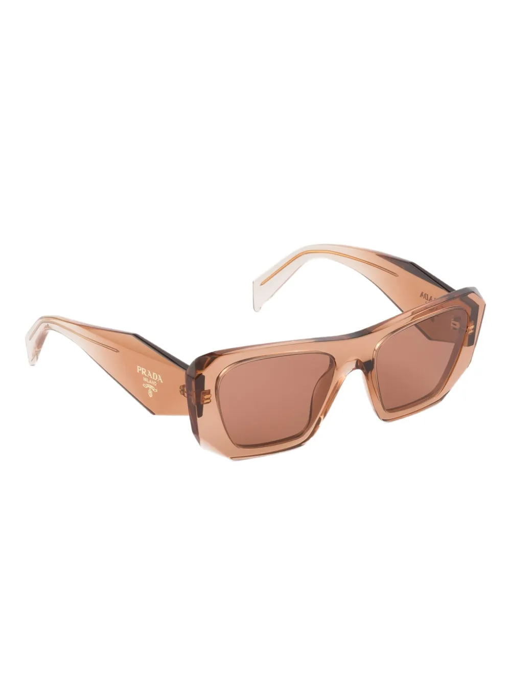 Prada Eyewear Zonnebril met rechthoekig montuur Bruin