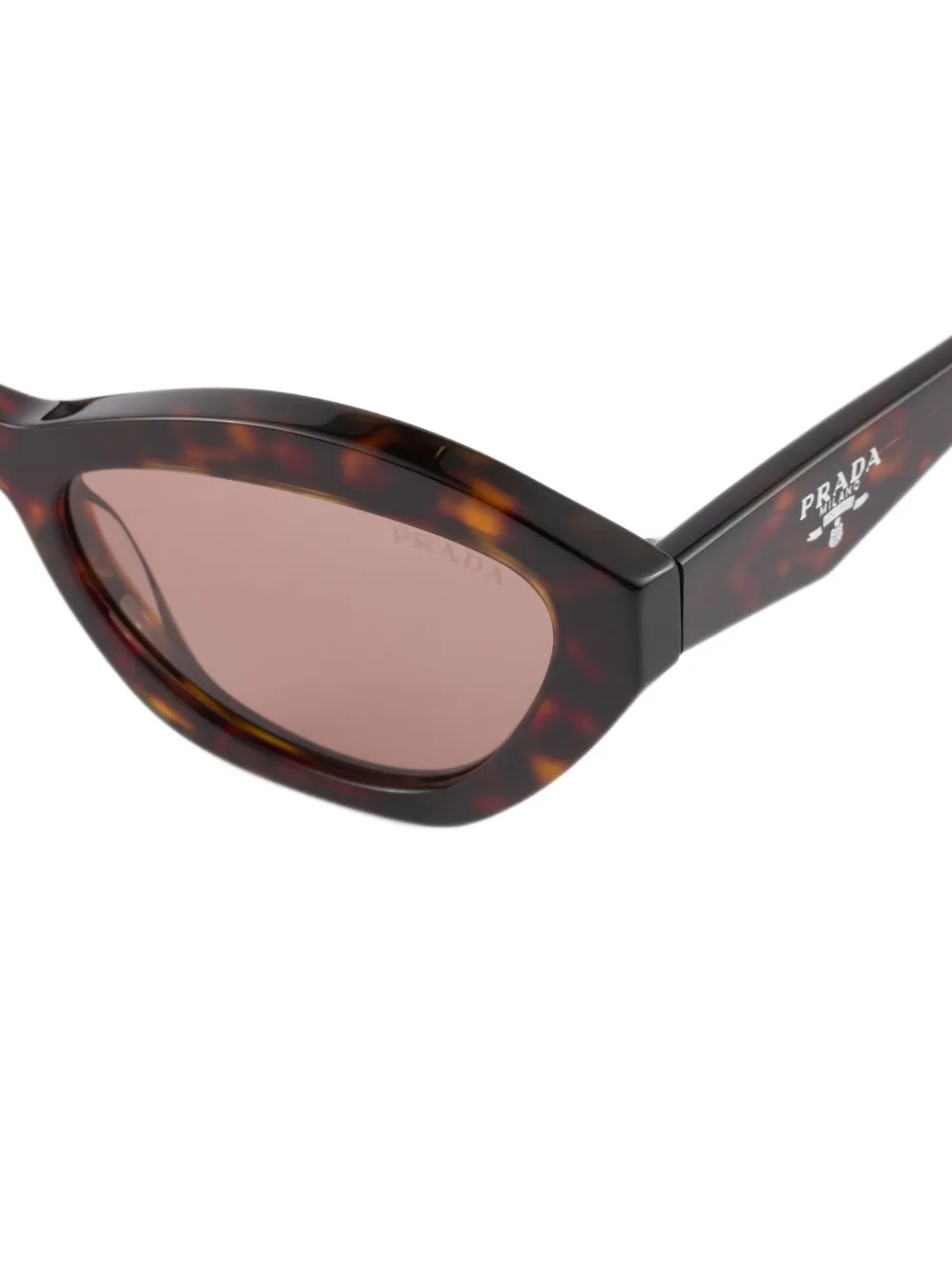 Prada Eyewear Zonnebril met logo Bruin