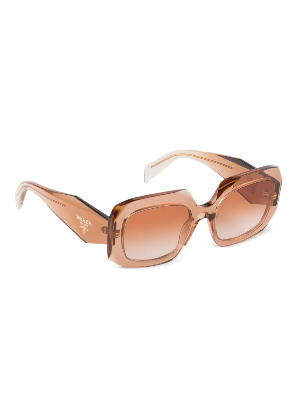 Prada Eyewear Zonnebril met rechthoekig montuur Bruin